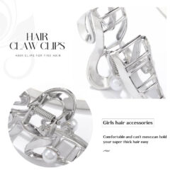 Metal wave pearl hair clip