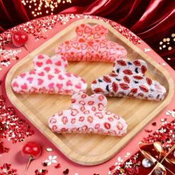 red heart hair clips